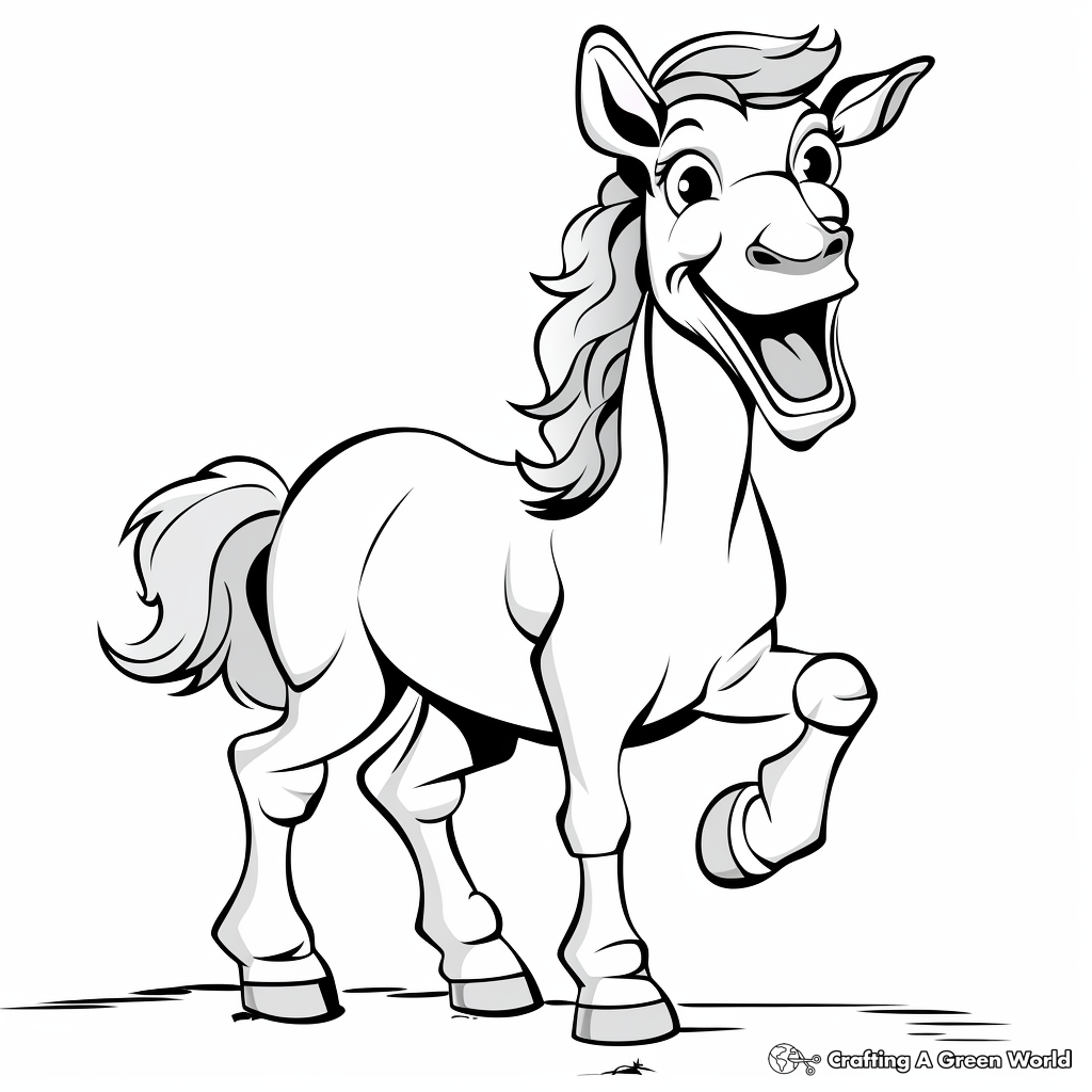 Cartoon horse coloring pages