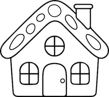 Premium vector gingerbread house vector illustration black and white outline christmas gingerbread coloring book or page for children