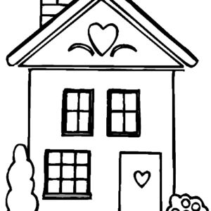 House coloring pages printable for free download