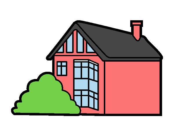 Colored page modern house painted by user not registered