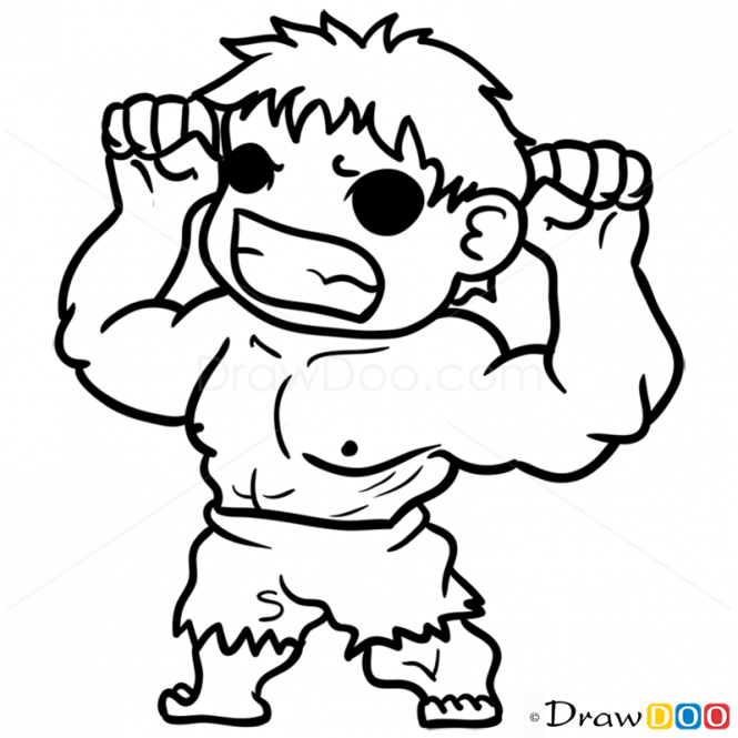 How to draw hulk chibi hulk coloring pages superhero coloring pages avengers coloring pages