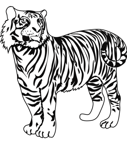 Tiger coloring page free printable coloring pages