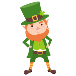 Simple cartoon leprechaun character standing