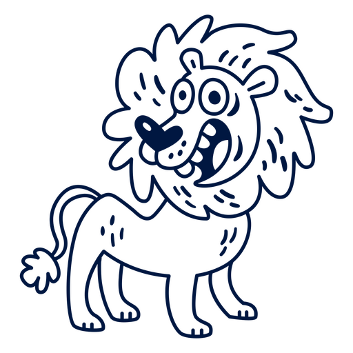 Lion cartoon character png svg design for t