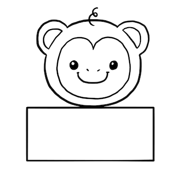 Premium vector monkey cartoon animal cute kawaii doodle coloring page drawing