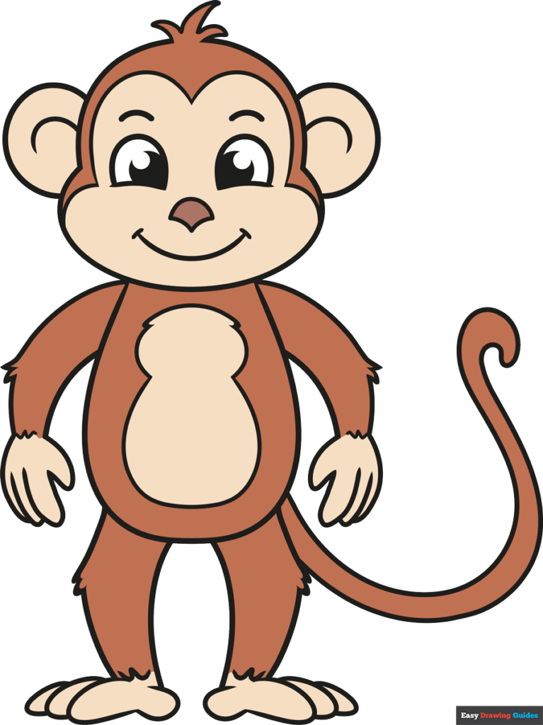 How to draw an easy monkey