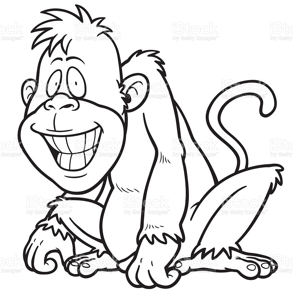 Cartoon monkey coloring page