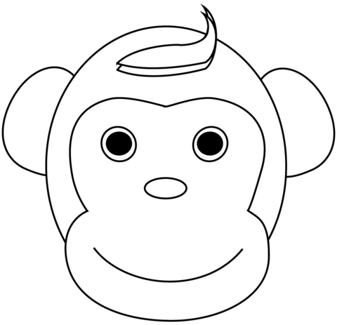 Monkey head coloring page free printable coloring pages