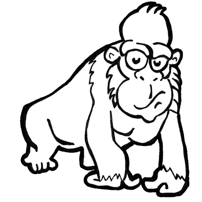 How to draw cartoon gorillas apes with easy step by step instructions