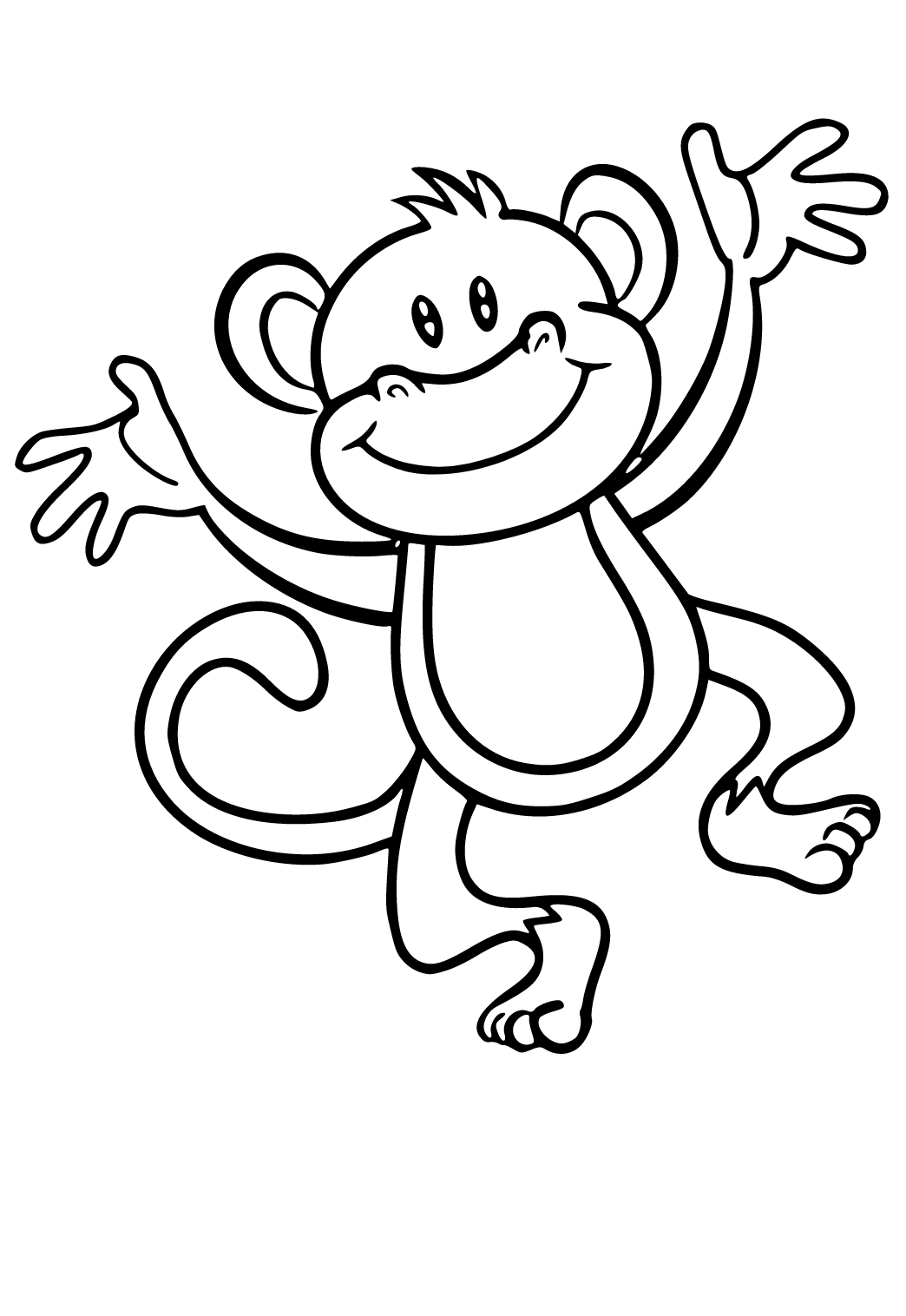 Free printable monkey easy coloring page sheet and picture for adults and kids girls and boys