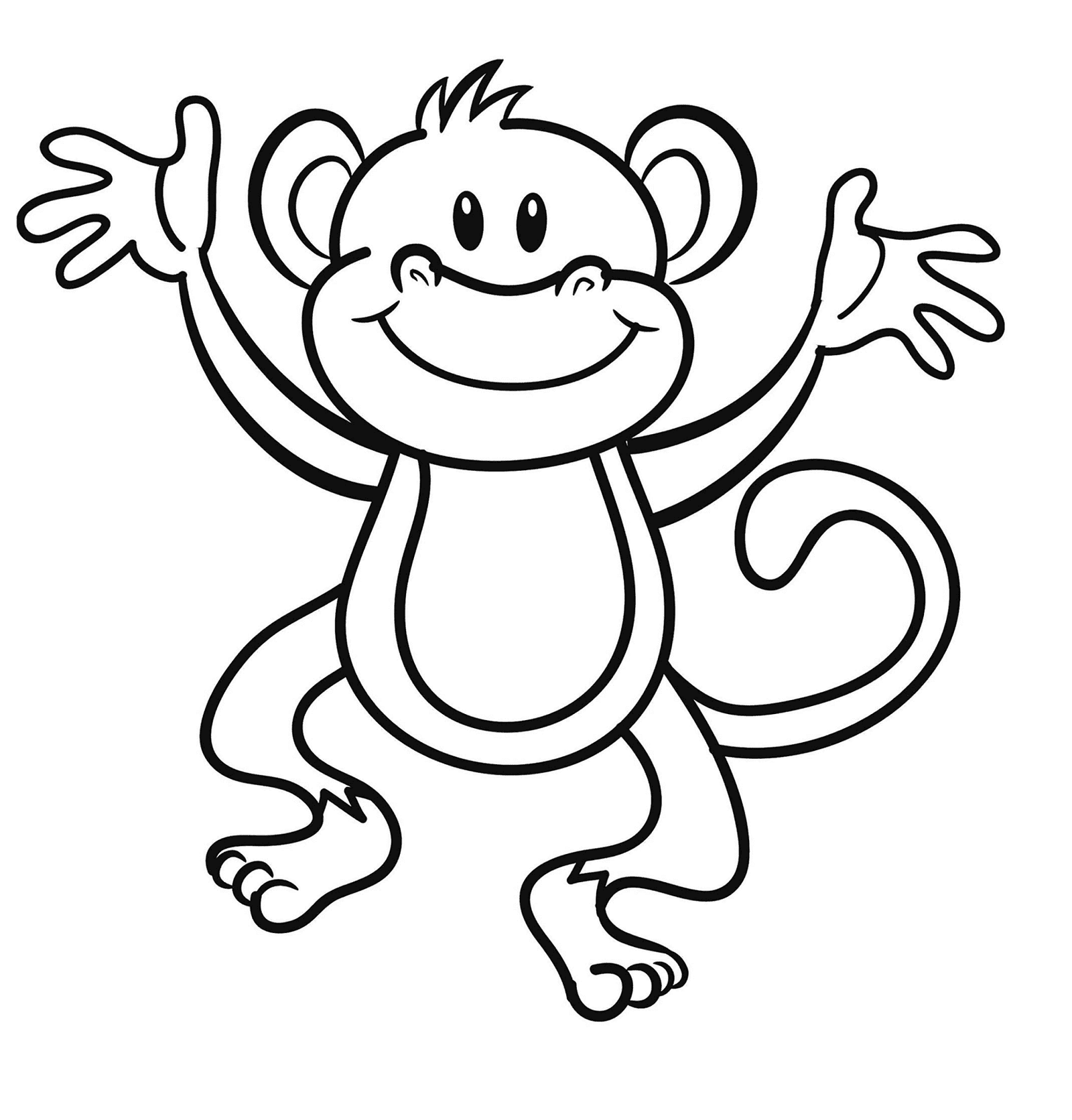 Monkey coloring pages printable for free download