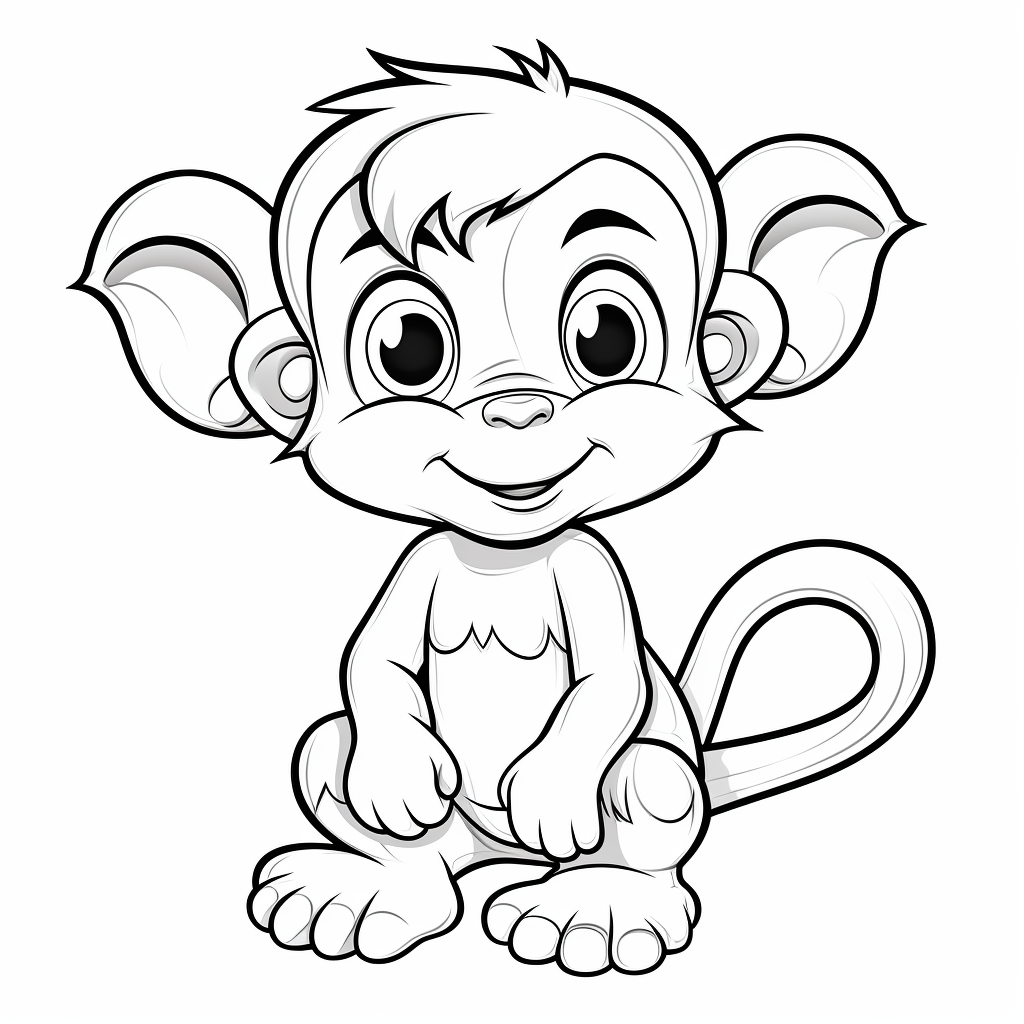 Baby monkey coloring pages