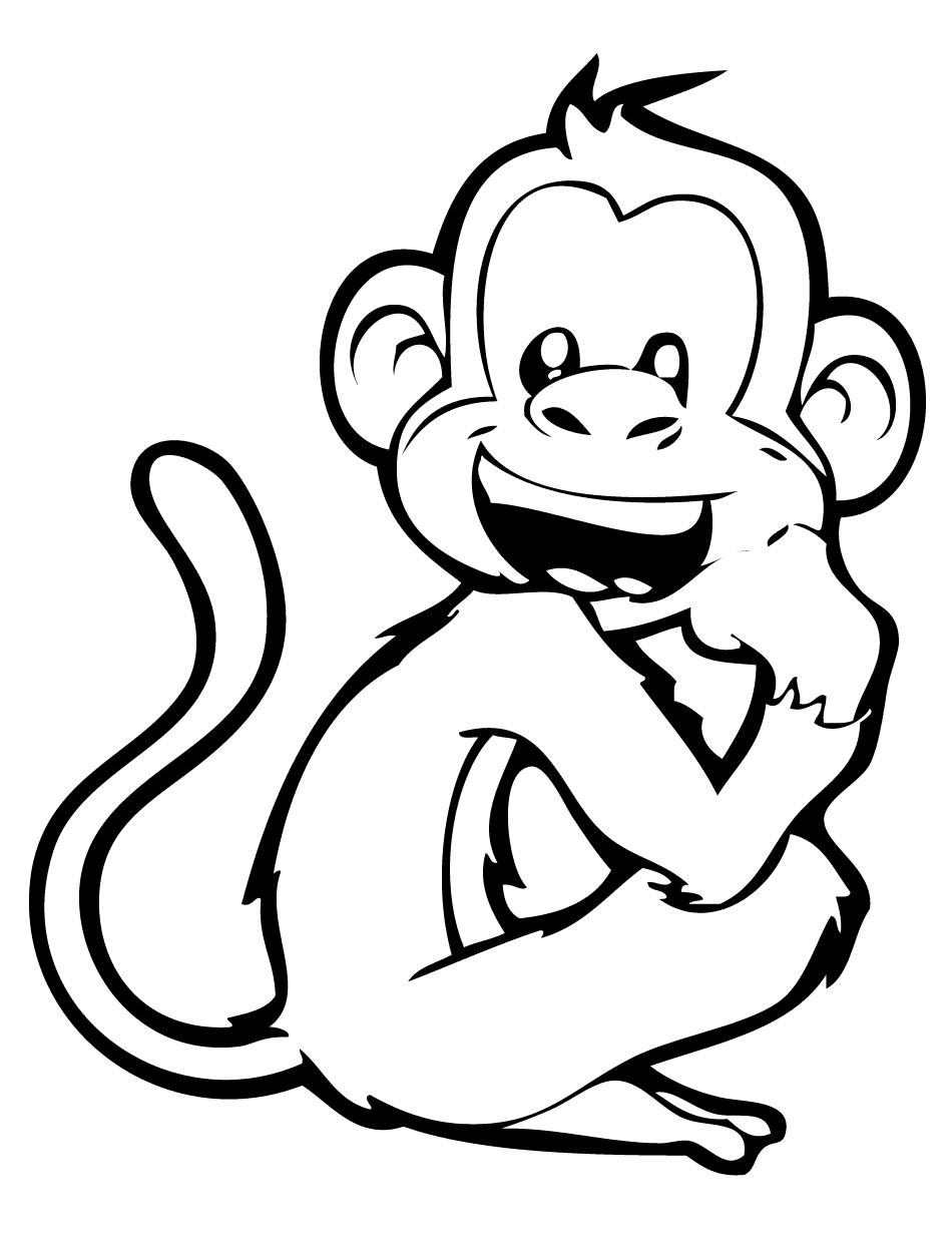 Monkey coloring pages printable for free download