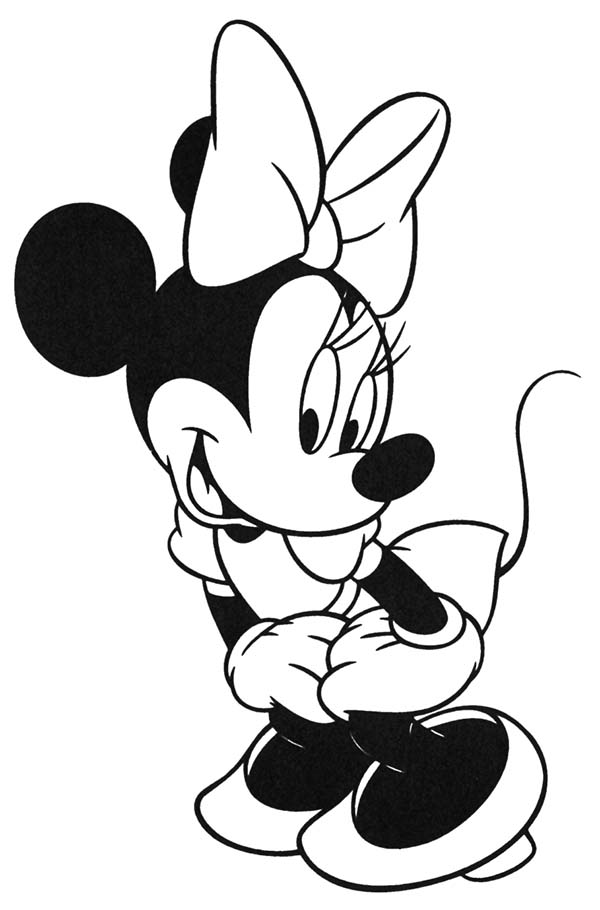 Minnie mouse laugh coloring page