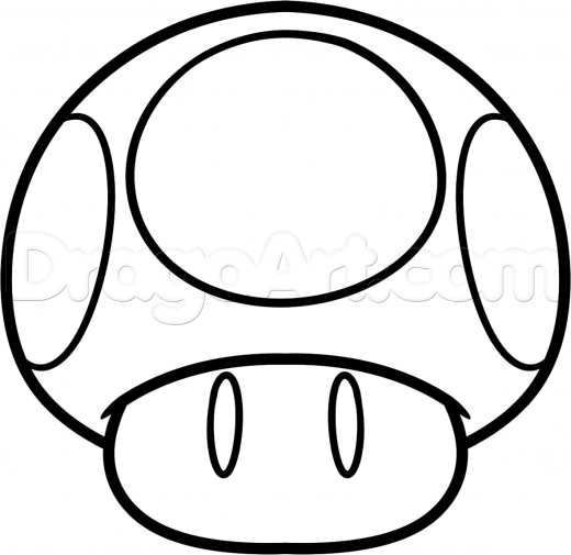 Mario mushroom drawing