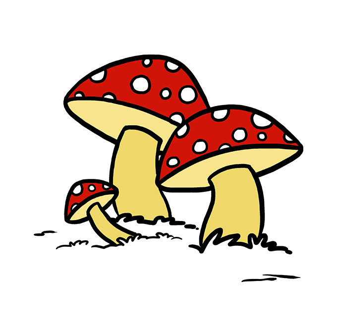 How to draw a mushroom easy step