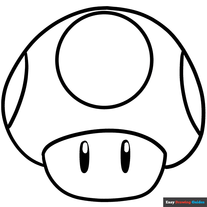 Mario mushroom coloring page easy drawing guides