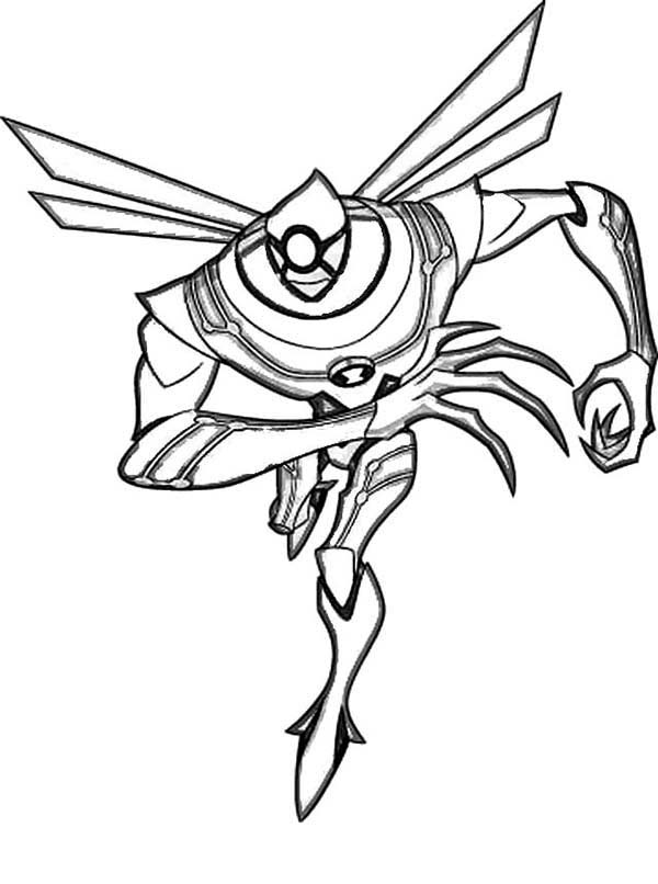 Nanomech from ben ultimate alien coloring page