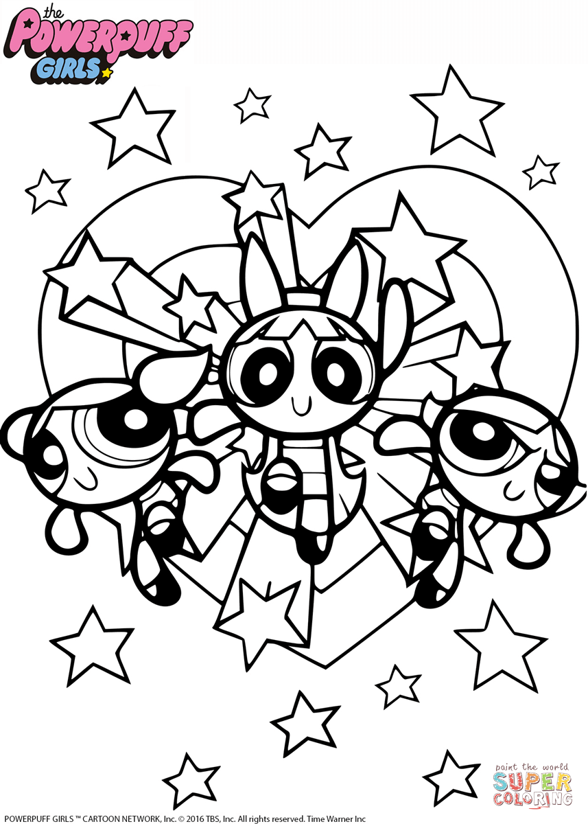 Powerpuff girls coloring page free printable coloring pages