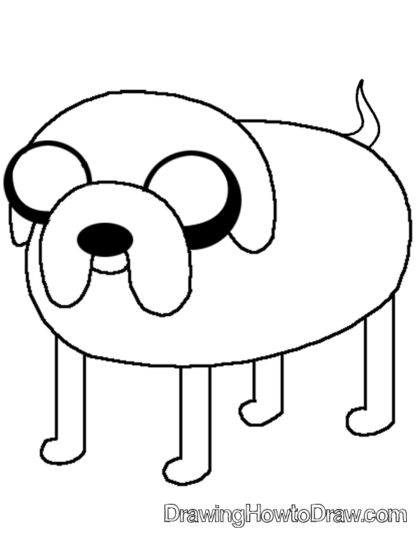 Coloring page of jake the dog from adventure time