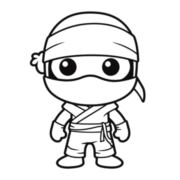 An illustration of a cartoon ninja coloring page outline sketch drawing vector car drawing cartoon drawing wing drawing png and vector with transparent background for free download