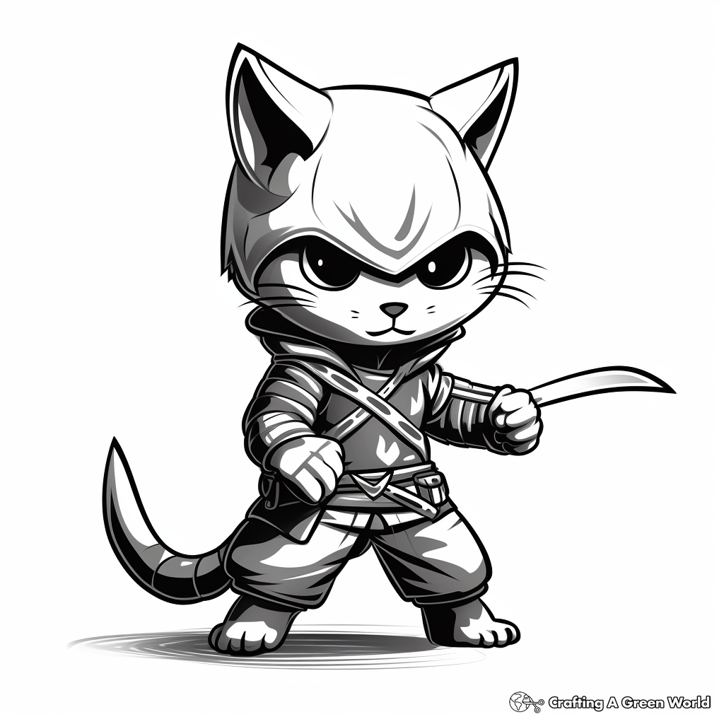 Cat ninja coloring pages