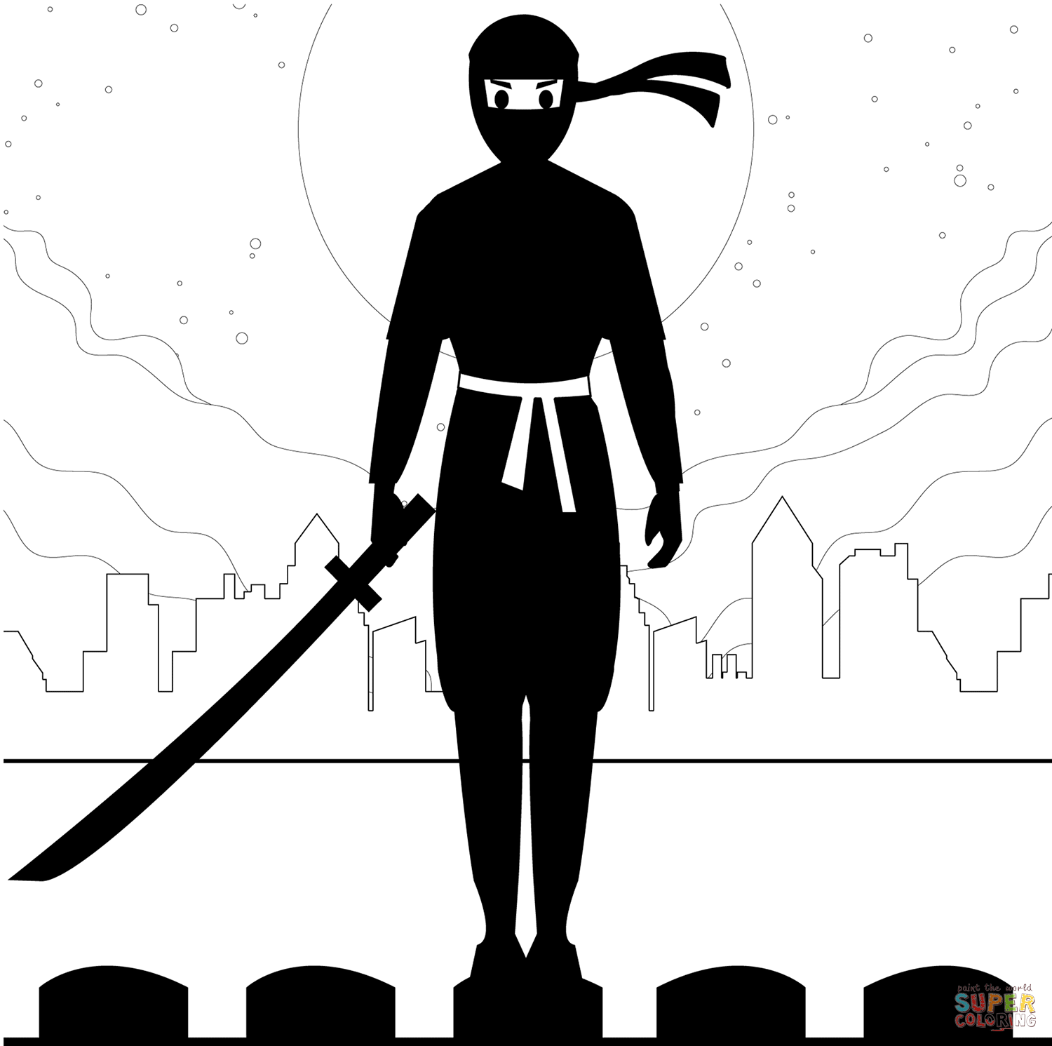 Ninja coloring page free printable coloring pages