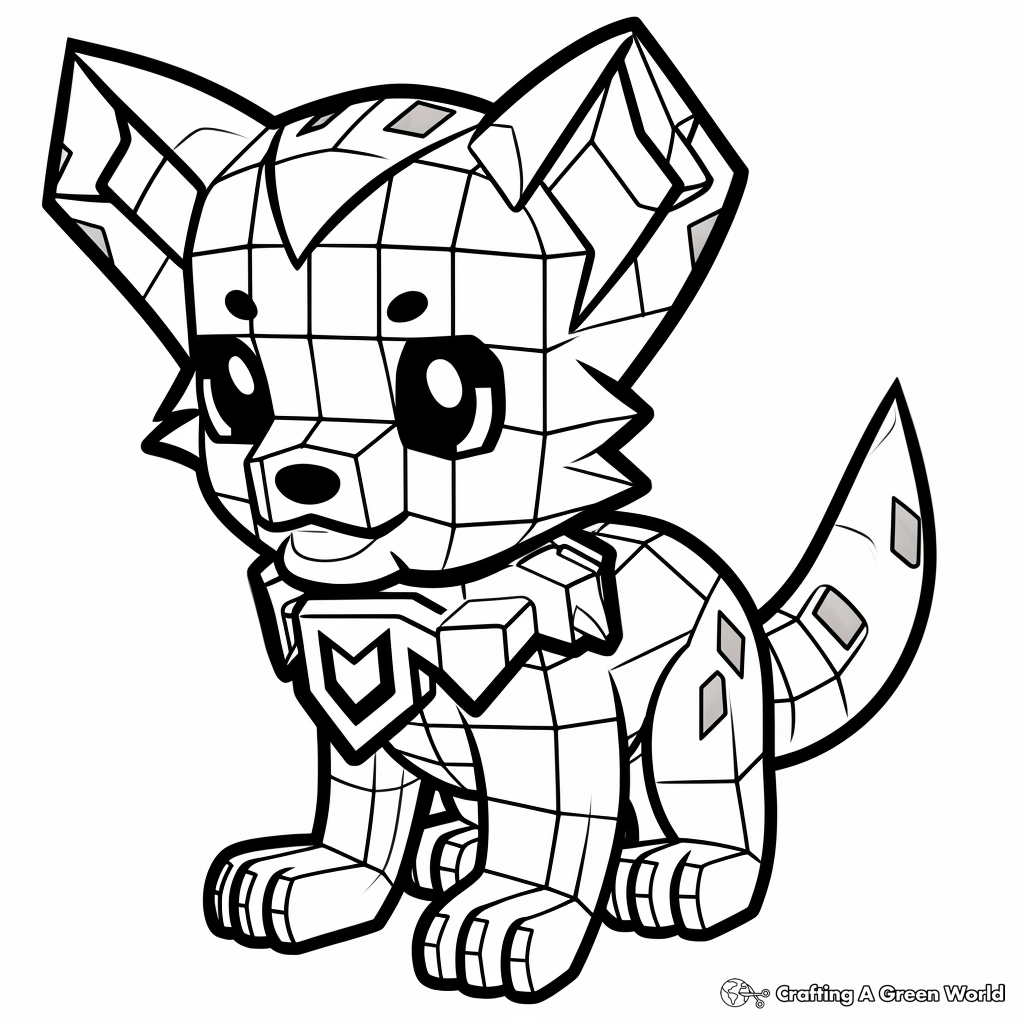 Minecraft cat coloring pages