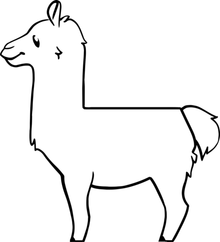 Cartoon llama coloring page free printable coloring pages