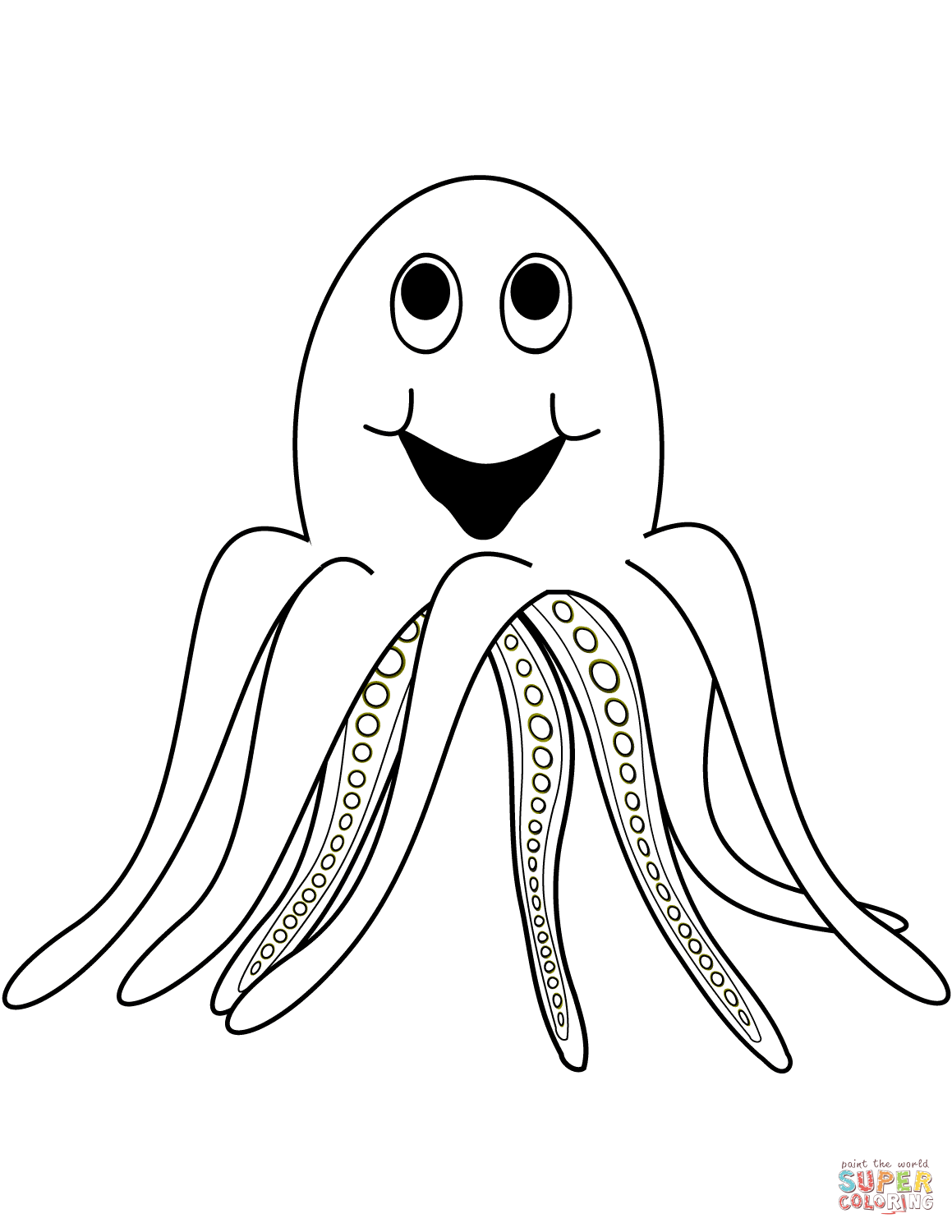 Cartoon octopus coloring page free printable coloring pages