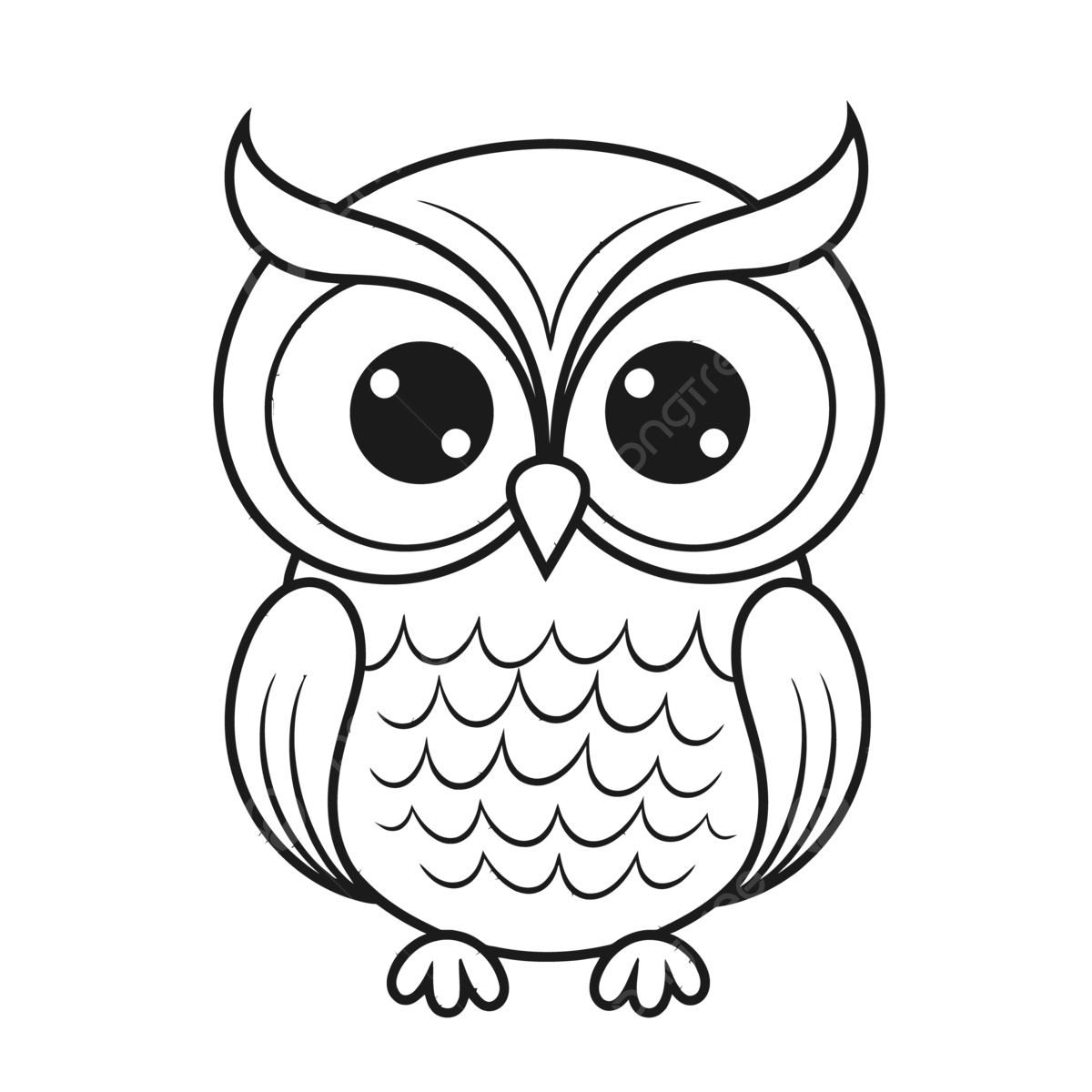 Cartoon owl coloring pages with big eyes and big eyes on white background outline sketch drawing vector car drawing cartoon drawing owl drawing png and vector with transparent background for free download