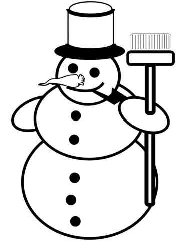 Cartoon snowman coloring page free printable coloring pages