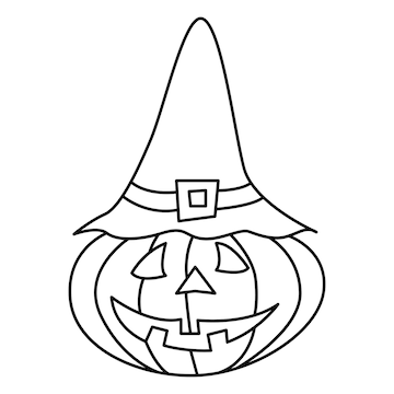 Premium vector cute halloween pumpkin cartoon coloring page illustration vector for kids coloring book