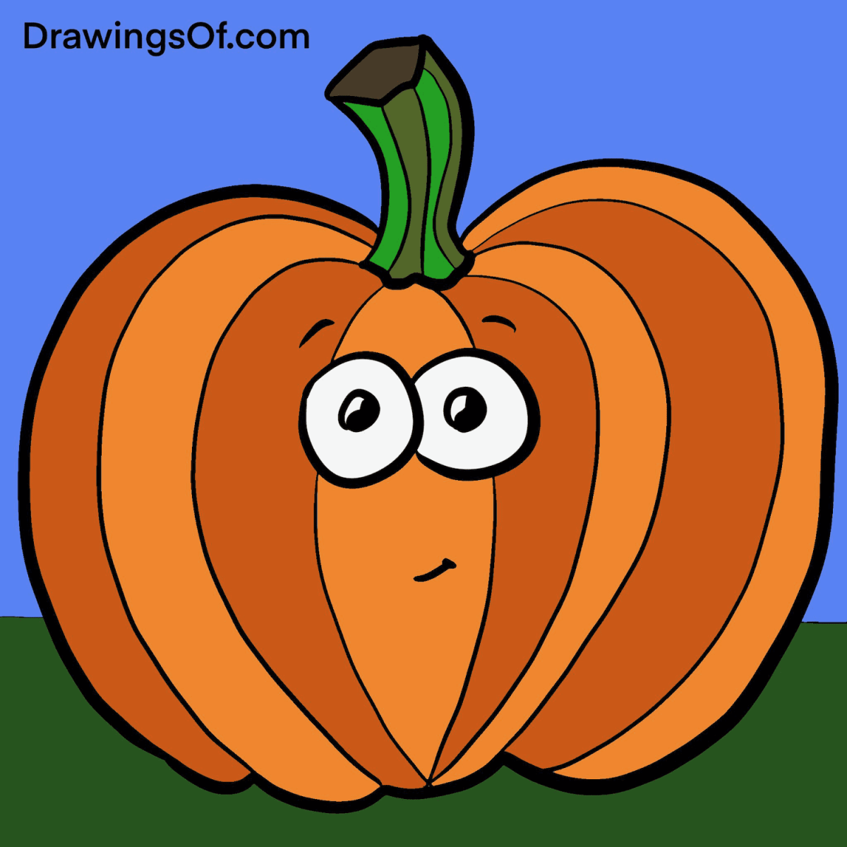 Pumpkin drawing easy and cute cartoons