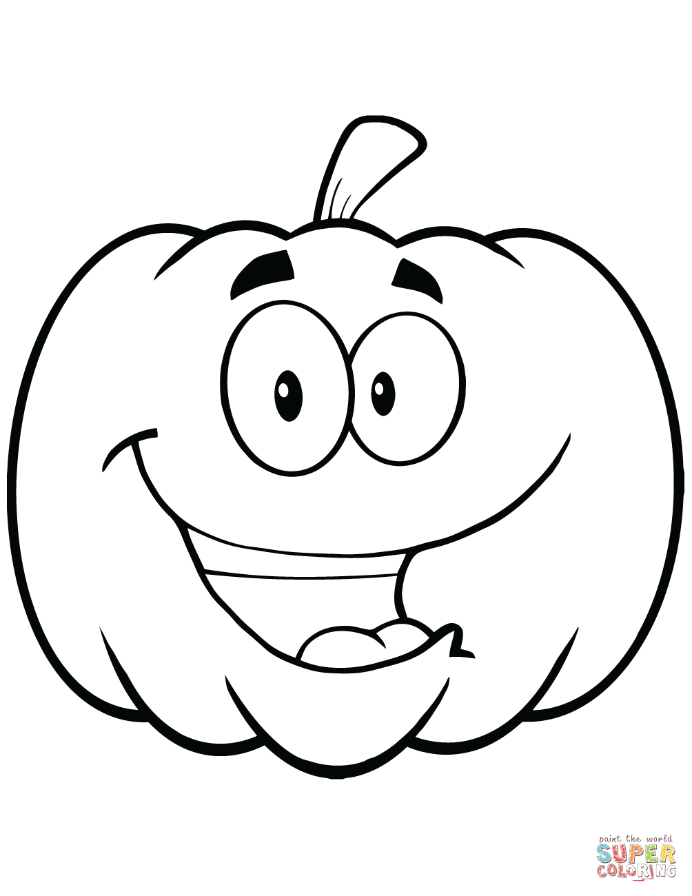 Cartoon halloween pumpkin coloring page free printable coloring pages