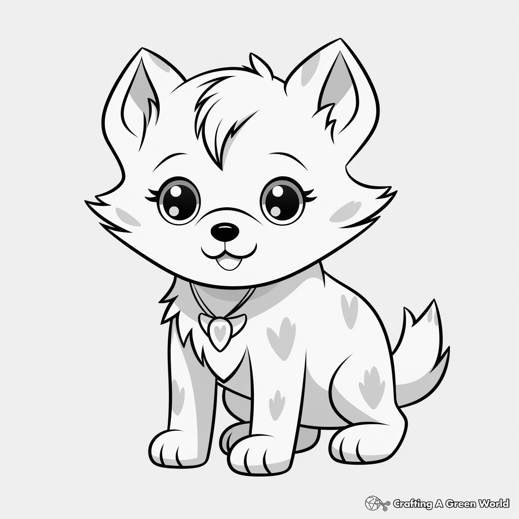 Anime wolf pup coloring pages