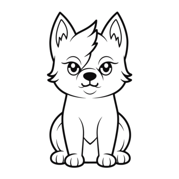 Puppy cartoon outline png vector psd and clipart with transparent background for free download