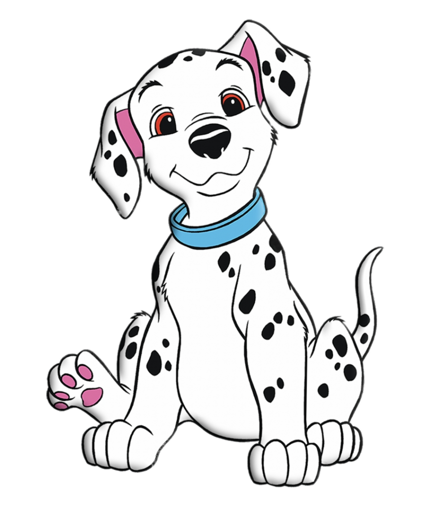 Dalmatians puppy with blue collar puppy coloring pages cute cartoon animals dog drawing