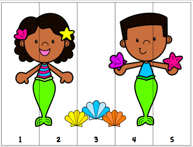 Mermaid sequencing number puzzles for summer made by teachers