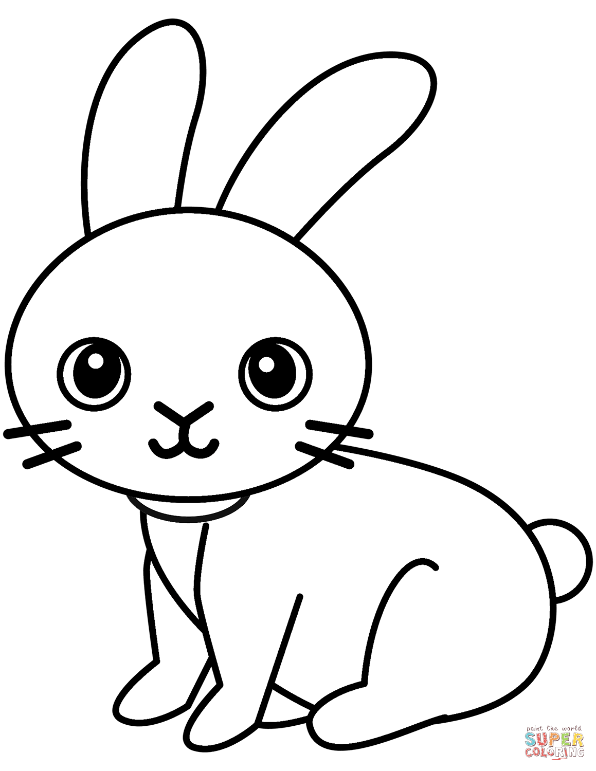 Lovely rabbit coloring page free printable coloring pages