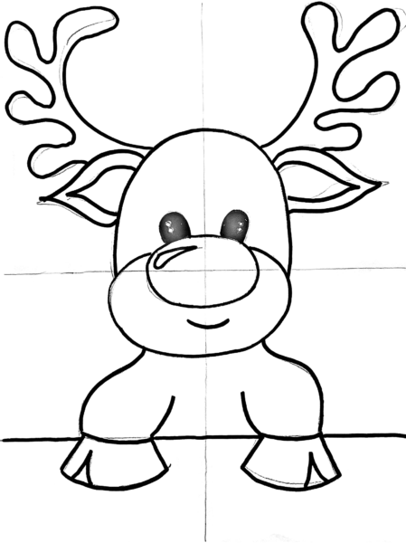 How to paint a cute rudolph christmas canvas art easy christmas drawings christmas drawing