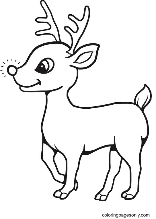 Pretty girl reindeer coloring page