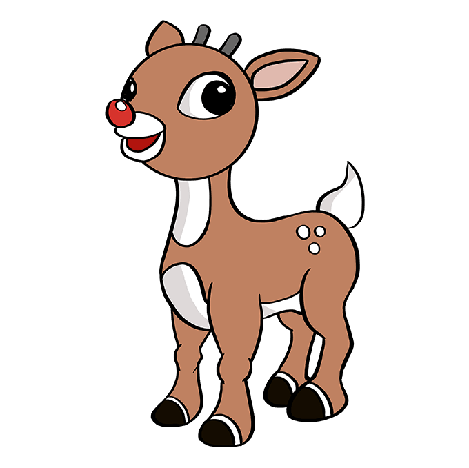 How to draw rudolph the red