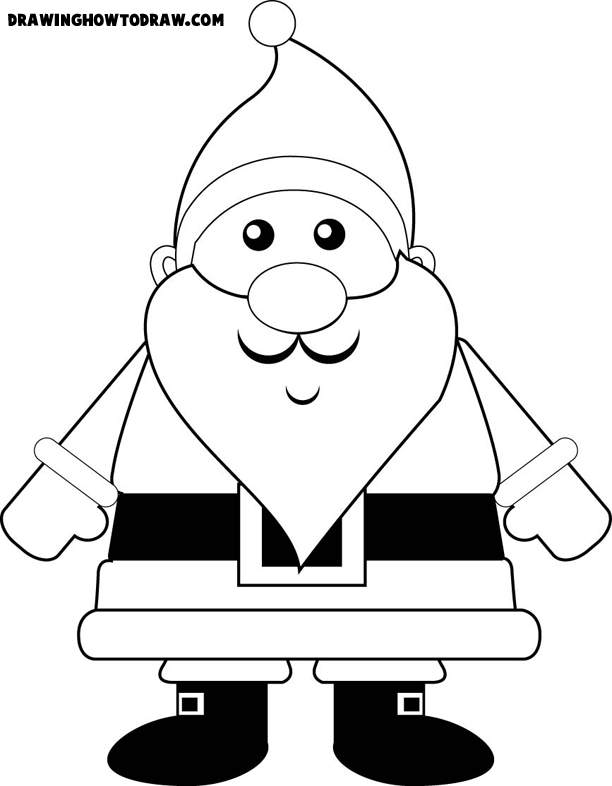 An easy cartoon santa clause to learn how to draw step by step for kids