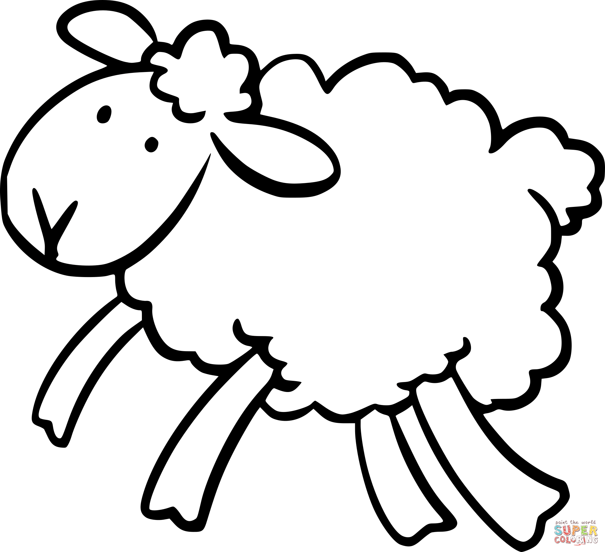 Jumping lamb coloring page free printable coloring pages