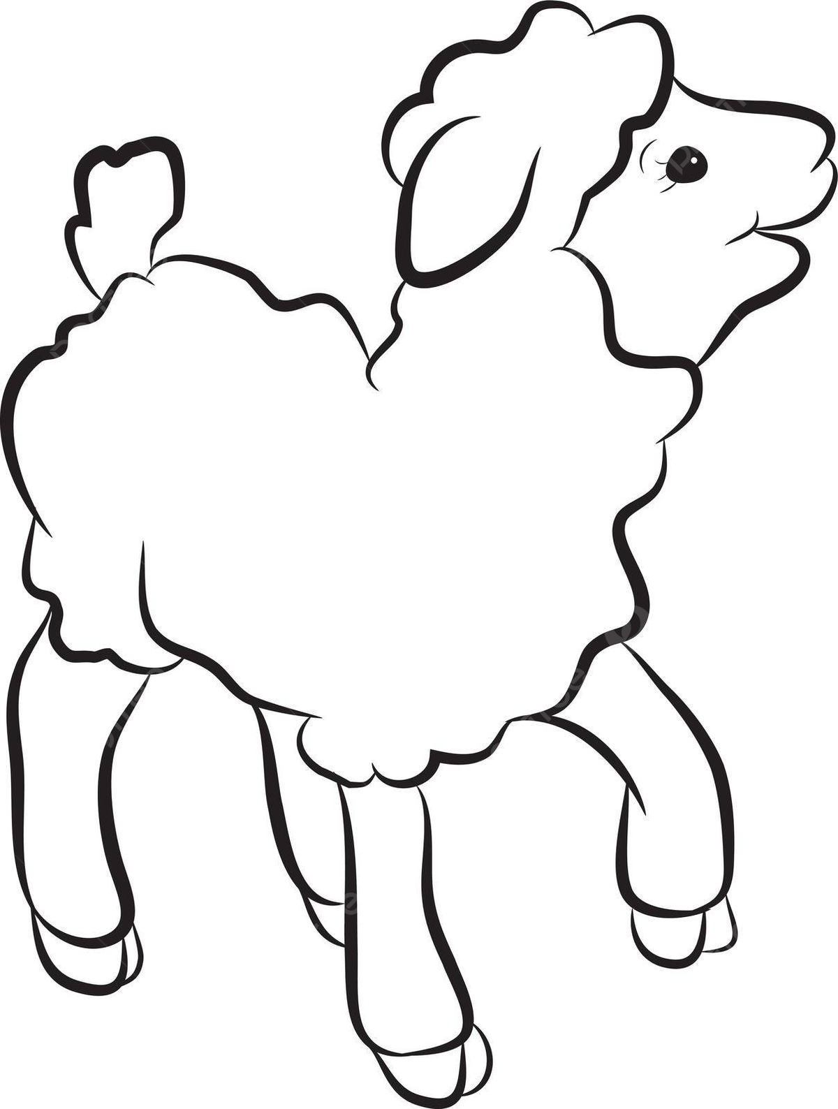 Cartoon sheep outline png vector psd and clipart with transparent background for free download