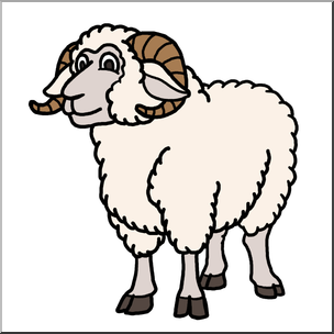 Clip art cartoon sheep ram color i