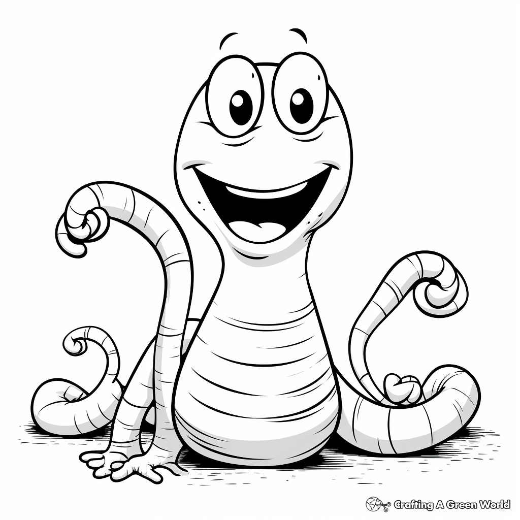 Earthworm coloring pages