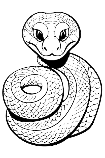 Premium vector coloring book page snake