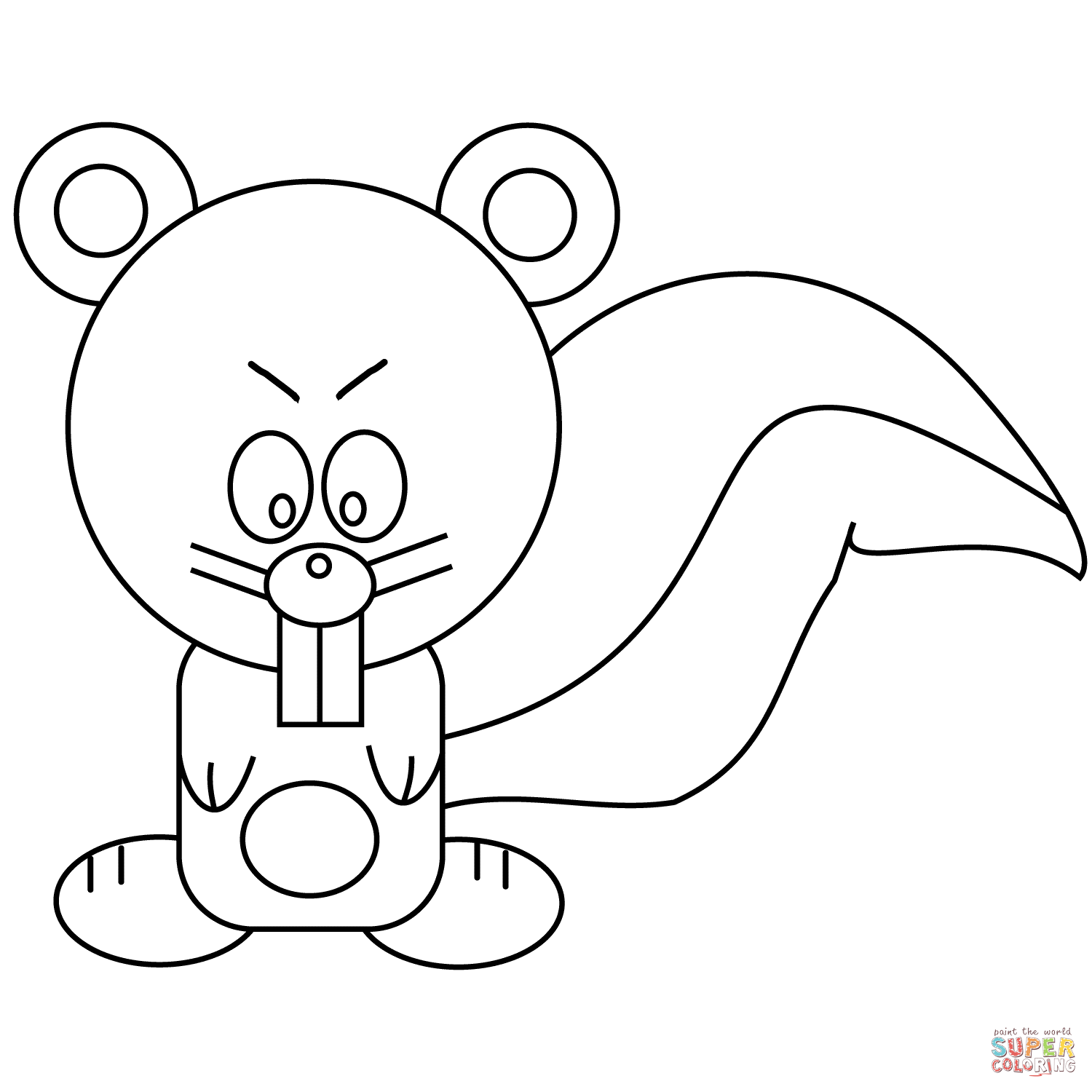 Cartoon squirrel coloring page free printable coloring pages